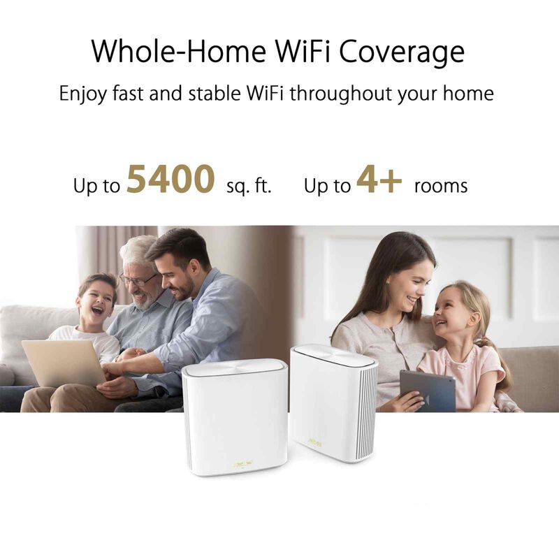 ASUS Wifi6 Dual Band Ax5400 Aimesh Mesh Router 2pk White XD6 (WHITE 2-PK)-image 3