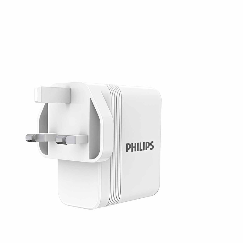 PHILIPS 100w Gan Wall Charger 2 Usb-c + 1 Usb-a White DLP6332CW/05-image 2