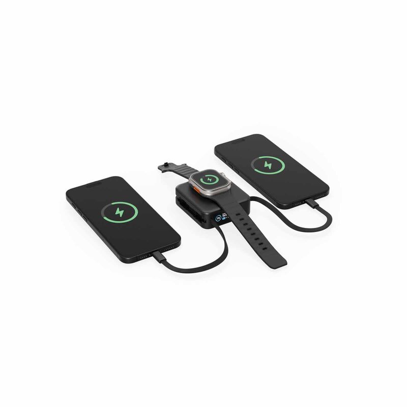 ENERGEA Magpac Mini Plus, 10000mah Magsafe Compatible Power Bank With Built-in C Cables & Display - Black MP-MINIPLUS-BLK-image 5