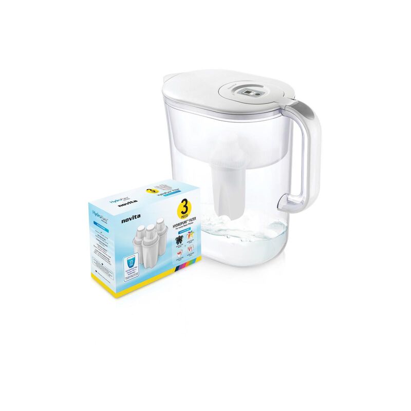NOVITA Water Pitcher White Hydropure & Filter Pack NP120W BUNDLE-image null