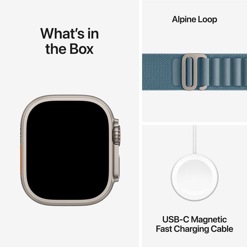 APPLE Watch Ultra 3 Gps + Cellular 49mm Natural Titanium Case With Light Blue Alpine Loop - Medium MEWM4X/A-image 7
