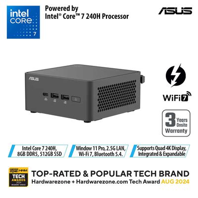 ASUS Nuc 15 Pro Tall C7-240h 8gb 512gb Ssd Win 11 Pro Intel Graphics RNUC15CRHC7053C3
