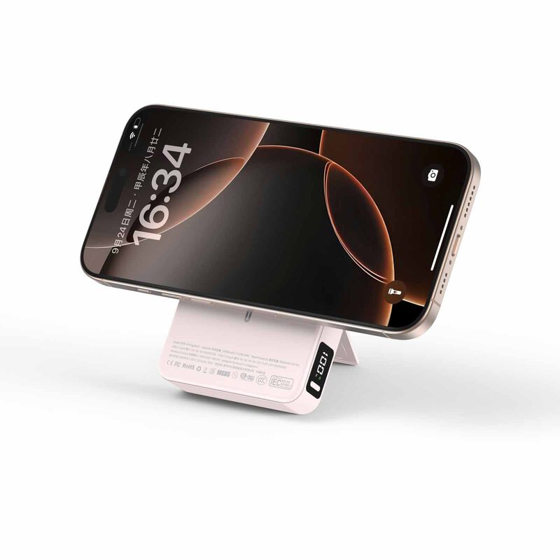 MAZER Ccc Certified Magnetic 15w 10000mah/pd30w With Istand Power Bank-pink M-MAGAIR20-PK-image 7