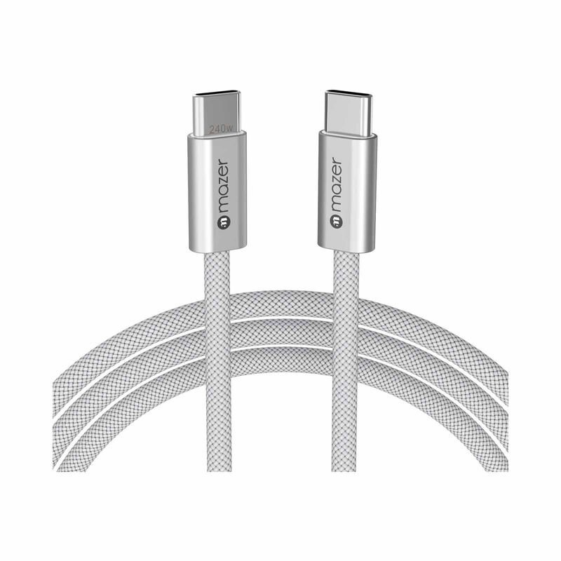 MAZER Infinitelink Flex2 240w/1m Usb-c Braided Cable-white M-FLEX2-C1M-WH-image 1