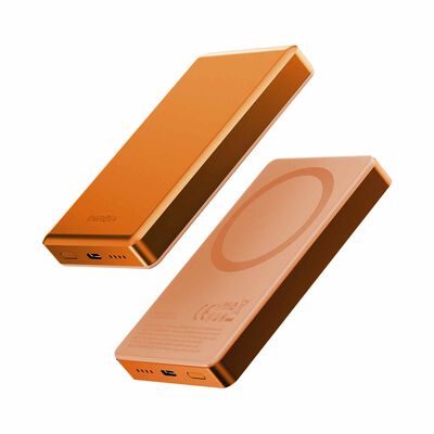 ENERGEA Alupac 10k 3c, 10000mah Ultra Light Aluminium Magsafe Compatible Powerbank - Orange AP-10KQH-ORG-3C