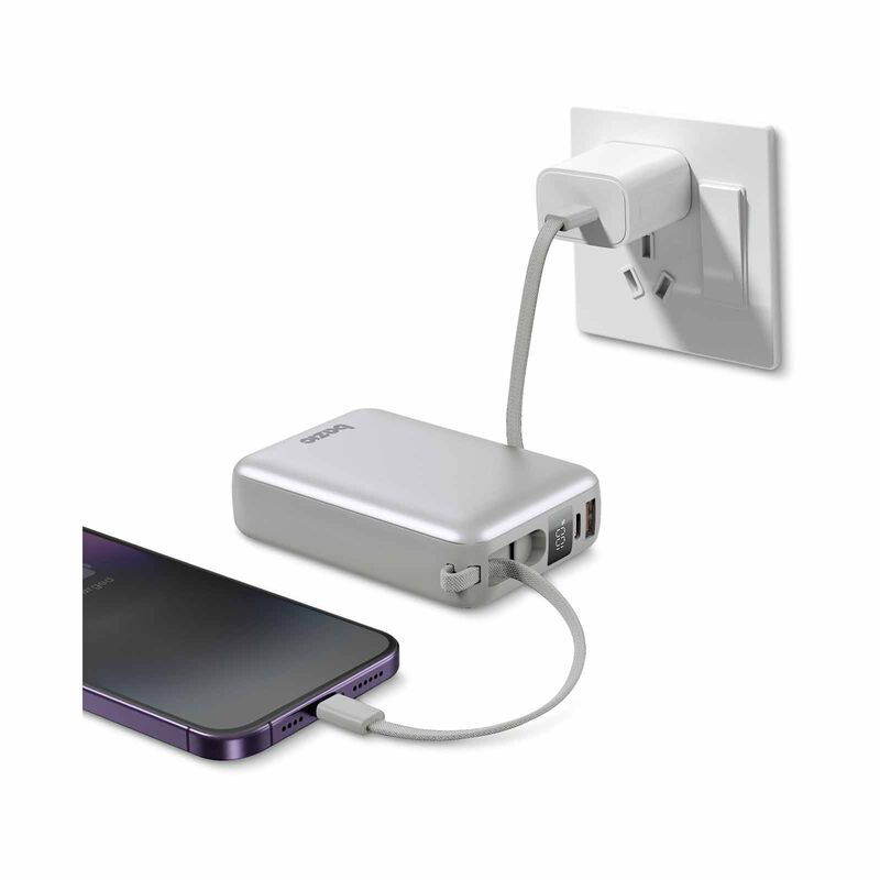 BAZIC Gopower Fusion Mini 20k, 3in1 20000mah Powerbank With Built-in Usb-c And Lightning Cable - Pebble FUS-MINI20K-PEB-image 3