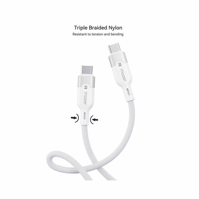 MAZER Infinitelink Cobra2 Magnetic 1.25m/240w Fast Charging Cable-white M-COBRA20-WH-image 3