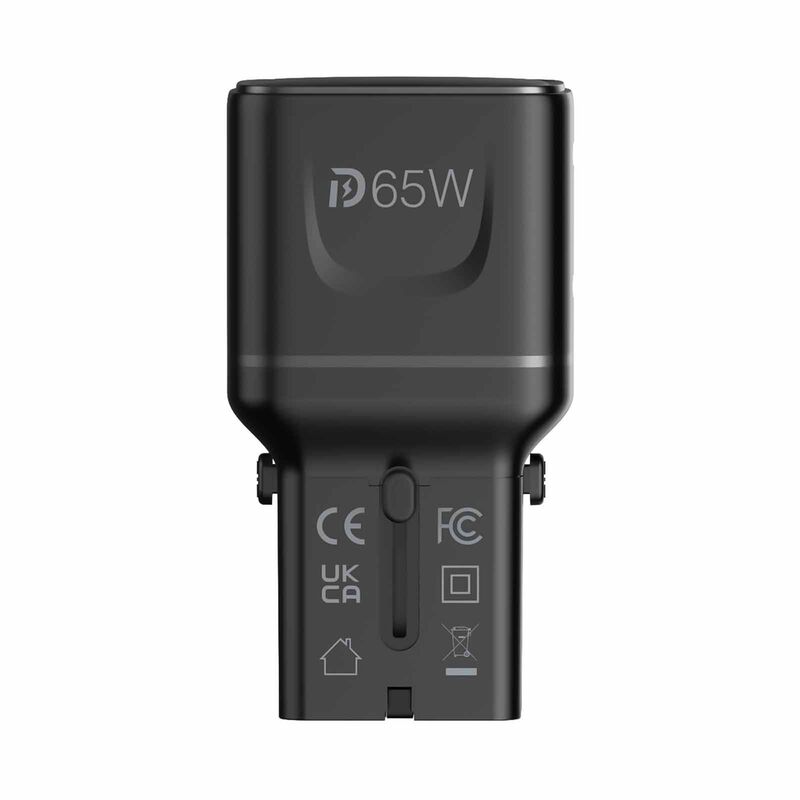 MAZER Infinitetravel Pocket Gan Pd65w 2c Travel Charger-black M-IFTRAVEL565-BK-image 2