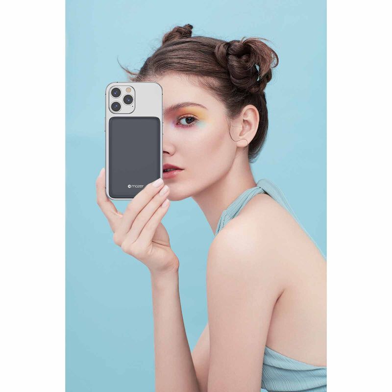 MAZER Qi2 Certified 15w 10,000mah, Usb-c Pd20w Ultra Slim Power Bank-grey M-MAGAIR21-GY-image 3