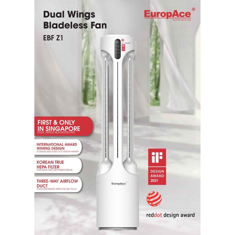 EUROPACE Purifying Dc Bladeless Fan (gun Metal) EBF Z1 GUN METAL-image 4