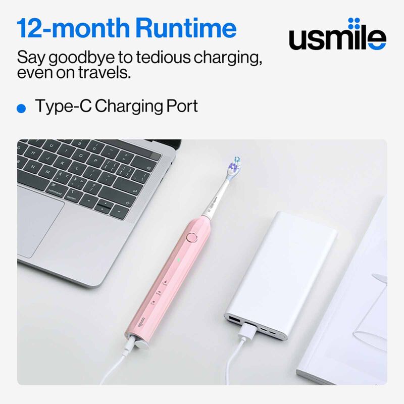 USMILE Sonic Electric Toothbrush - Honey Pink Y1S - HONEY PINK-image 7