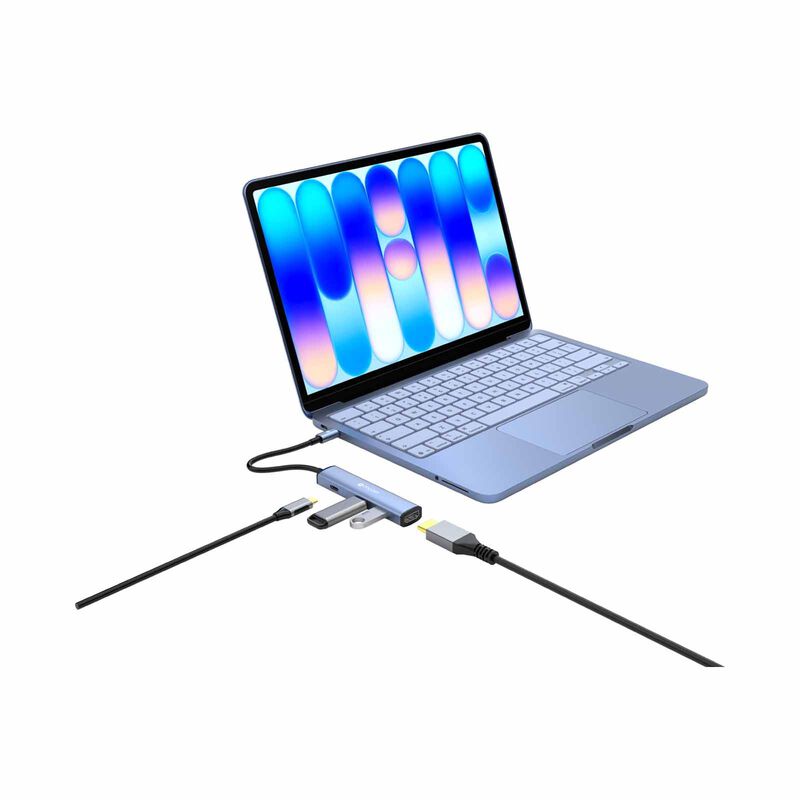 MAZER Infinitehub 4in1 Usb-c To Hdmi 4k/30hz + Usb-a X2 + Usb-c Pd100w Charging Hub - Indigo M-HUB51-IG-image 2