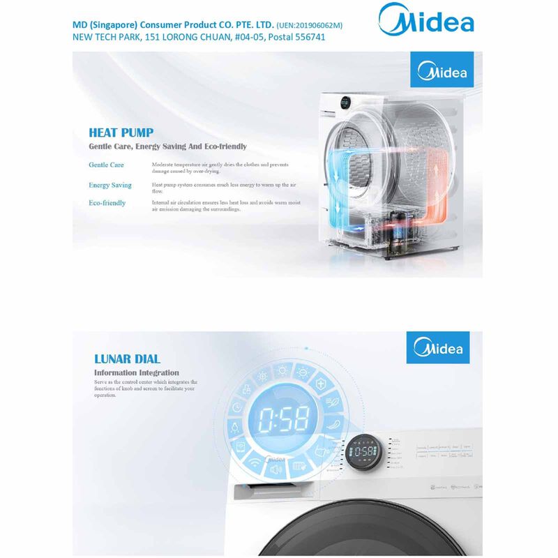 MIDEA Heat Pump Dryer-dark Grey (10kg) MD200H100WT-image 7