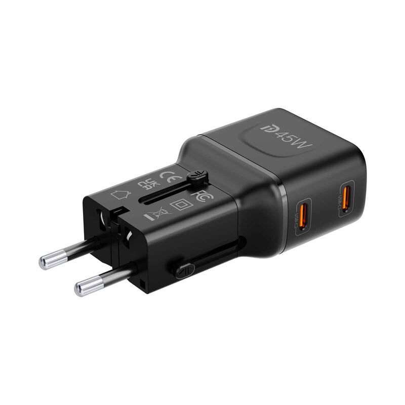 MAZER Infinitetravel Pocket Gan Pd45w 2c Travel Charger-black M-IFTRAVEL545-BK-image 4