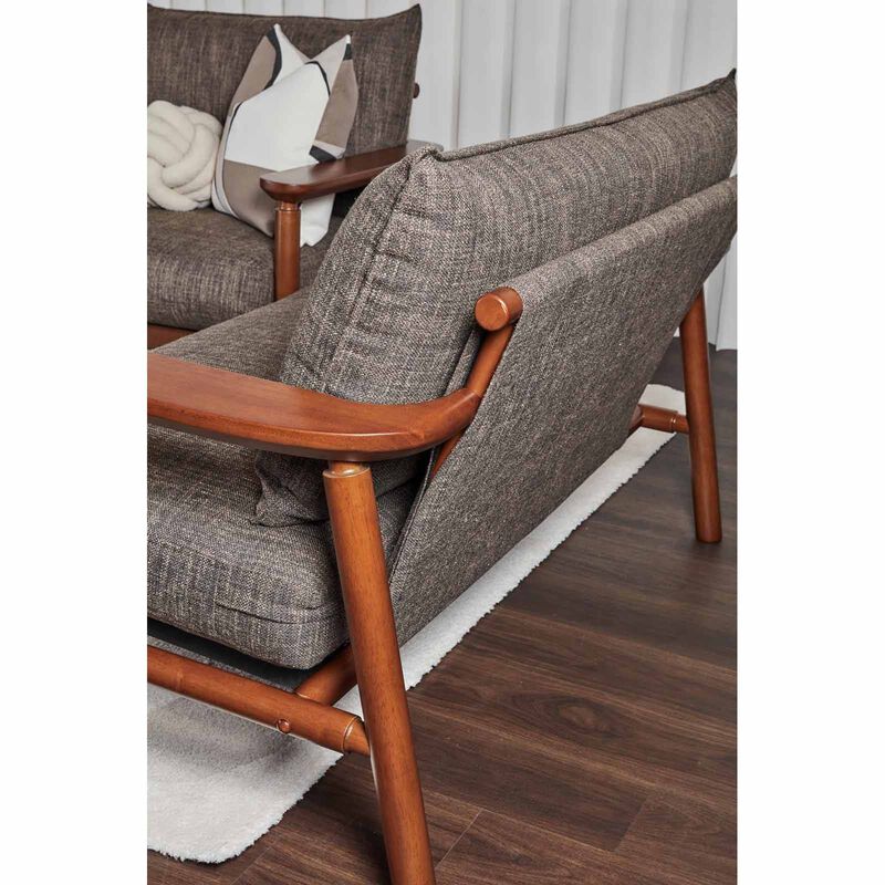 MUZE 2 Seater Sofa (fab) Brown Fabric Sofa MERU-image 7