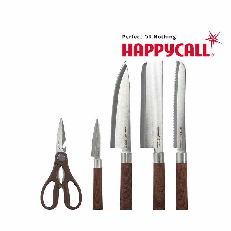 HAPPYCALL Woodique 5-pc Knife & Scissors Set 4900-3006-image null