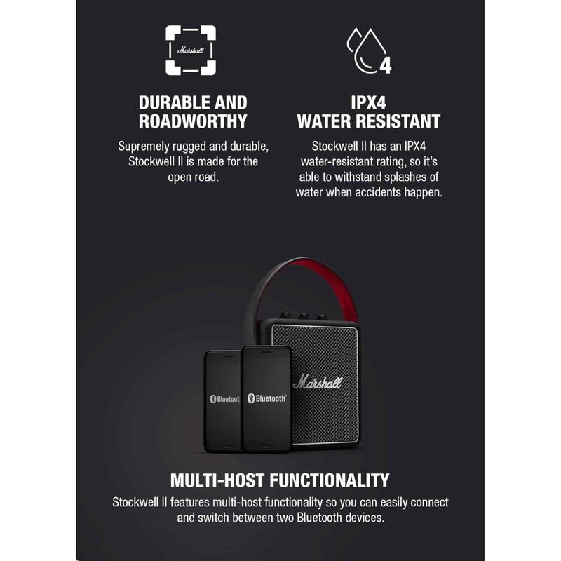MARSHALL Bluetooth Speaker STOCKWELL II (BLACK AND BRASS)-image 10