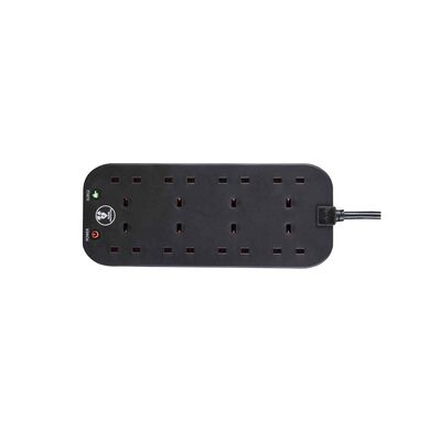 MASTERPLUG 13a 8 Socket Surge 2m Bk SRG82NB