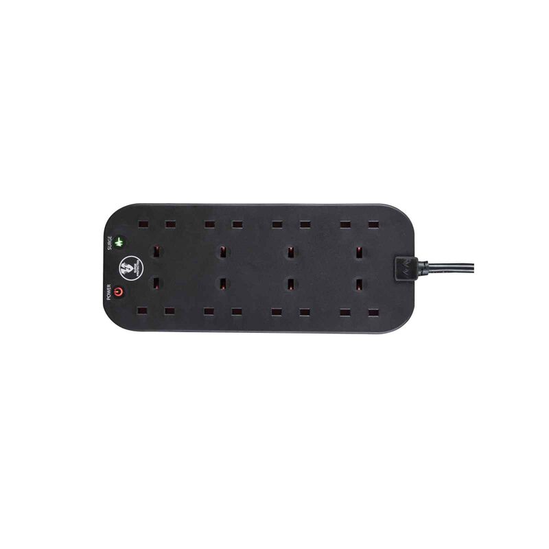 MASTERPLUG 13a 8 Socket Surge 2m Bk SRG82NB-image 1