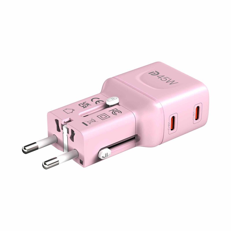 MAZER Infinitetravel Pocket Gan Pd45w 2c Travel Charger-pink M-IFTRAVEL545-PK-image 3
