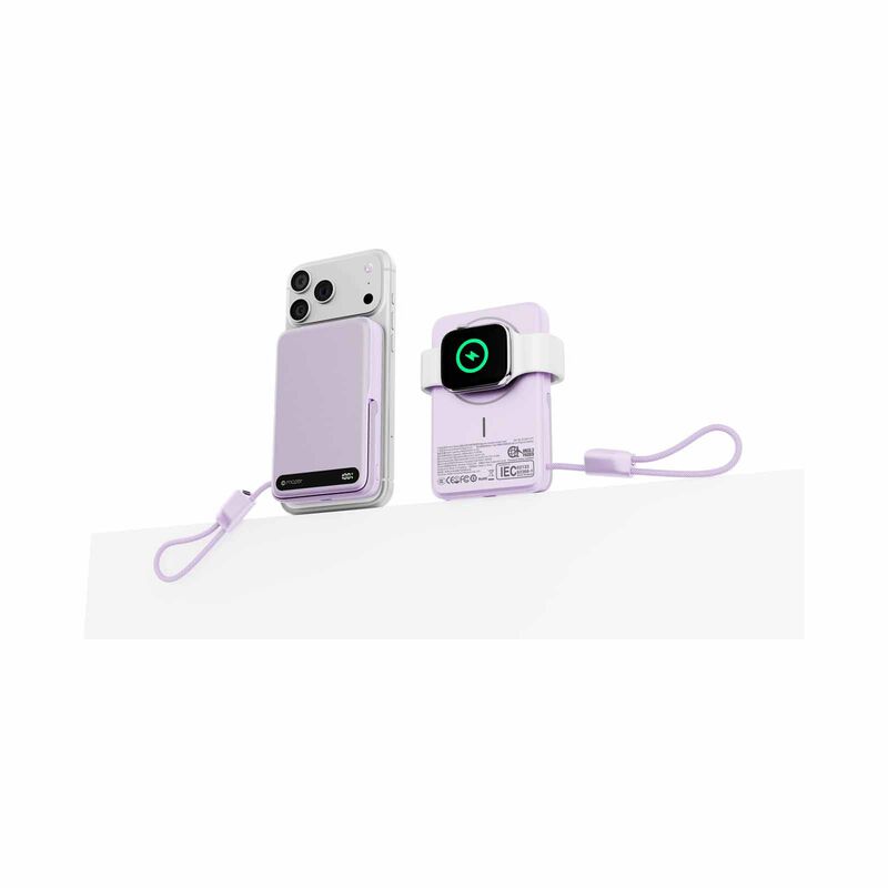 MAZER Maglink 10,000mah Magnetic 15w/apple Watch Charging/usb-c Pd27w Cable Power Bank-lavender M-MAGLINK19-LD-image 6