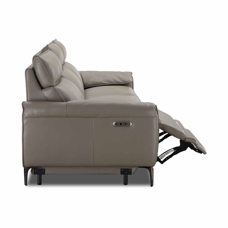 MUZE 3rr Seater (fl) Cat B Grey Full Leather Sofa MAUDE-image 6