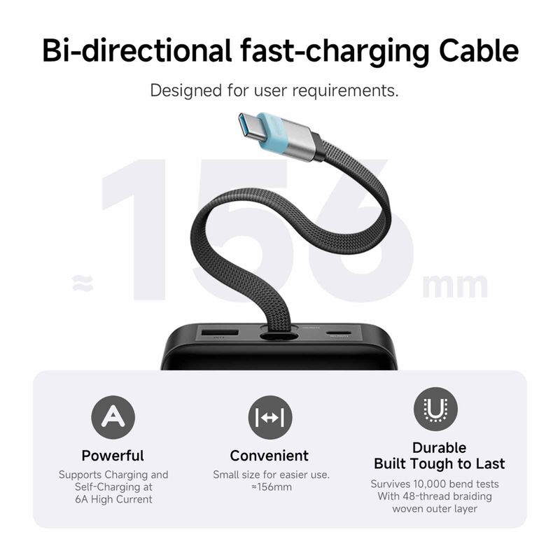 CUKTECH Powerbank 25000mah Pd 120w C Cable - Black CUKL252NCHBL-image 3