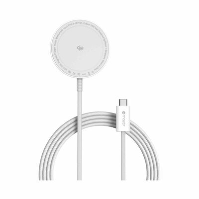 MAZER Qi2.2 25w Certified Wireless Charging Pad With 1.5m Cable-white M-MAGPAD2-WH