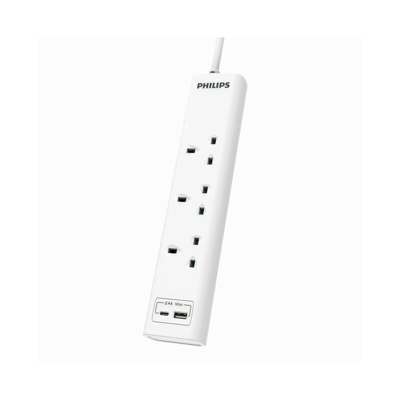 PHILIPS 3 Gang 13a Unswitched Portable Socket Outlet With Type A / C CHP4131WA/69-image 1