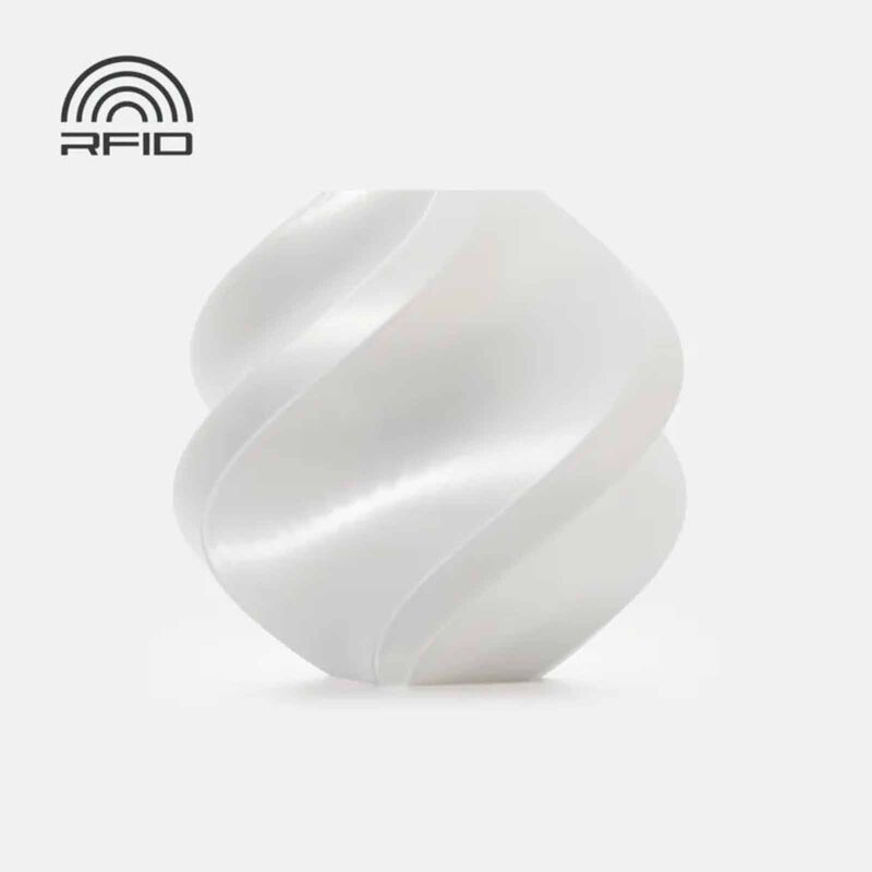 BAMBU LAB Pla Silk+ - White - With Bambu Reusable Spool BAM-A06-W0-1.75-1000-SPL-image null