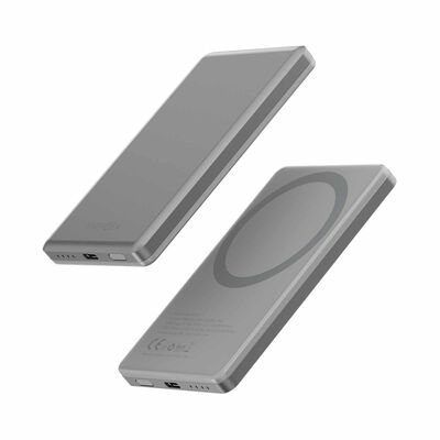 ENERGEA Alupac Mini 3c, 5000mah Mini Aluminium Magsafe Compatible Powerbank - Natural Titanium AP-MINI5K-NAT-3C