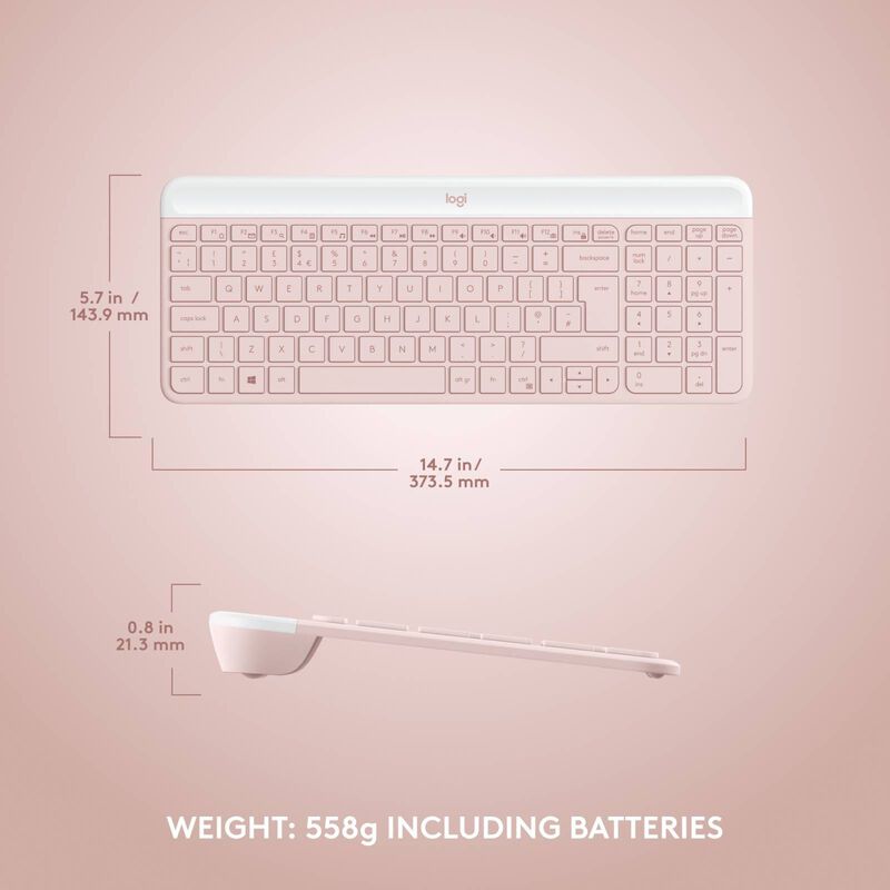 LOGITECH Mk470 Wireless Slim Combo Rose (iy) 920-011326-image 8