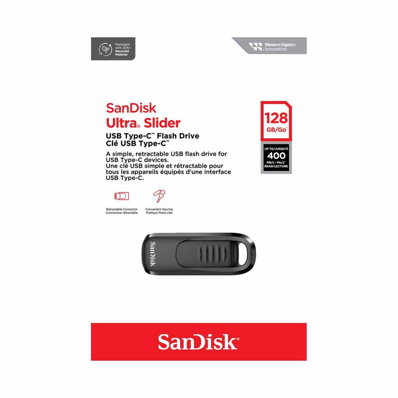 SANDISK Ultra Slider Usb Type-c Drive, Type C, Cz480, 128gb, Black, Retractable Design SDCZ480-128G-G46-image 5