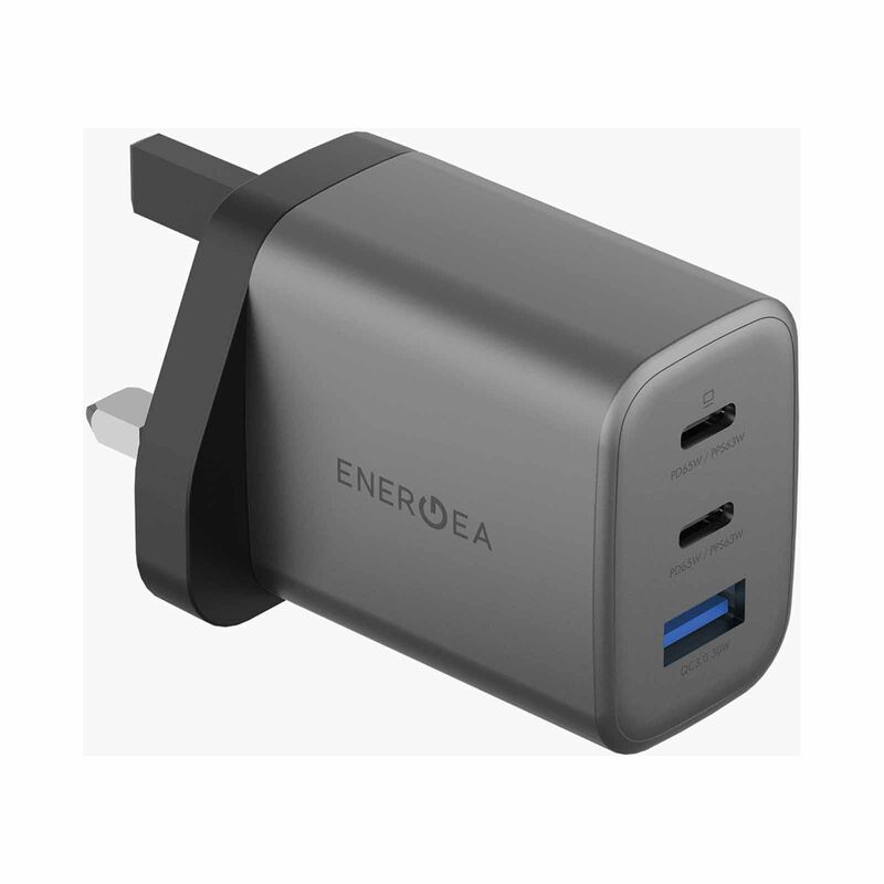 ENERGEA Ampcharge Gan65, 2c1a Pd/pps/qc3.0 Wall Charger,65w (uk) - Gunmetal CHR-AC-GAN65UK-image 1