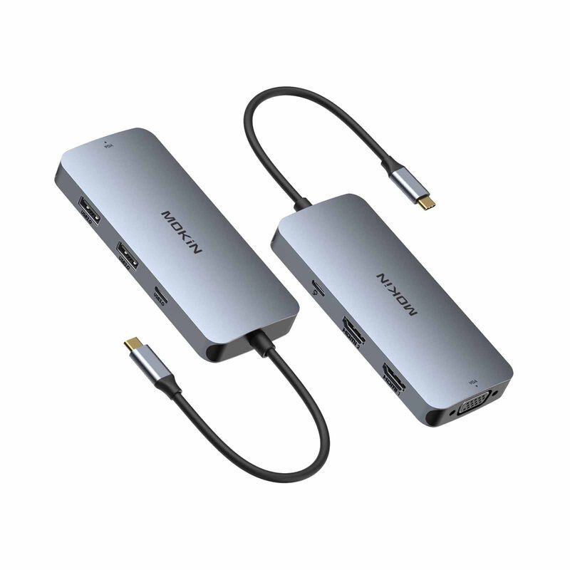 MOKIN 7 In 1 2xhdmi+1xvga+1xusb-c3.0+2xusb A 2.0+pd Charging Hub MK-MOUC0516-image 4