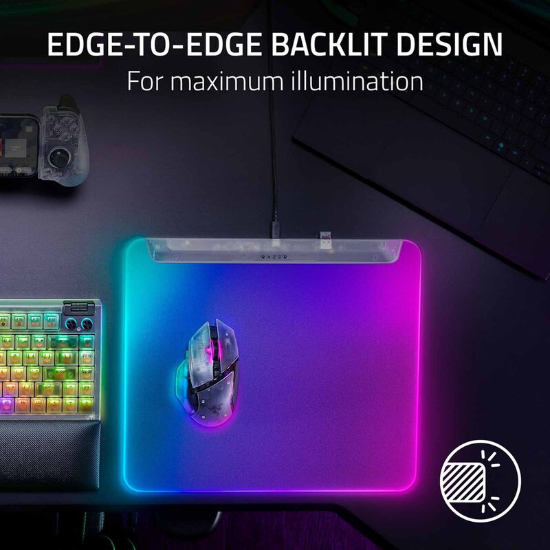 RAZER Firefly V2 Pro- Multi-zone Chroma Gaming Mouse Mat - Phantom White Edition - Frml Packaging RZ02-04920400-R3M1-image 7