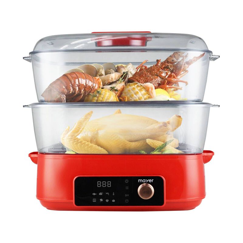 MAYER Digital Food Steamer - 28l - Red MMFS280D-image 2