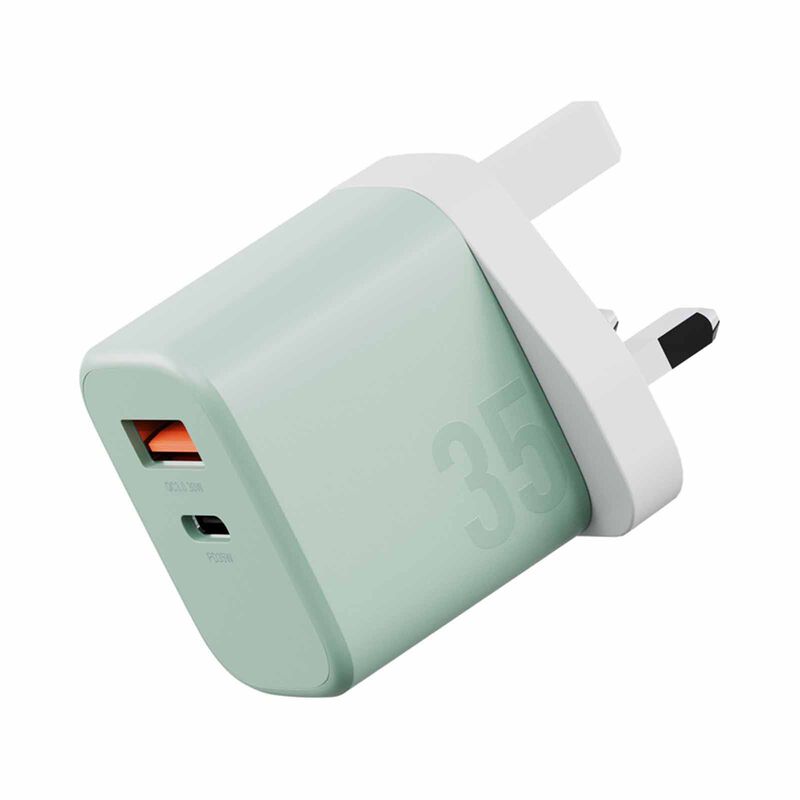 BAZIC Goport Velox Kit, 1c1a Gan Charger 35w(uk) With Weave Cable - Pistachio CHR-GPVLX-UK-GRN-image 5