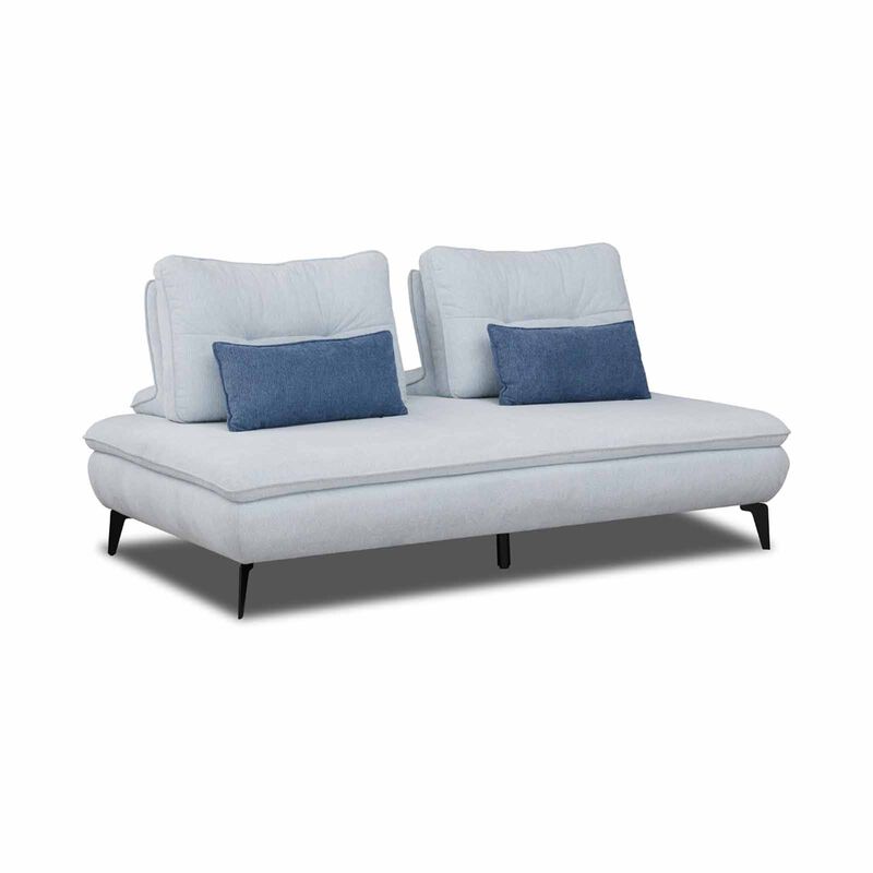 MUZE 2 Seater Armless (fab) Cat A Blue Fabric Sofa SORA-image 4