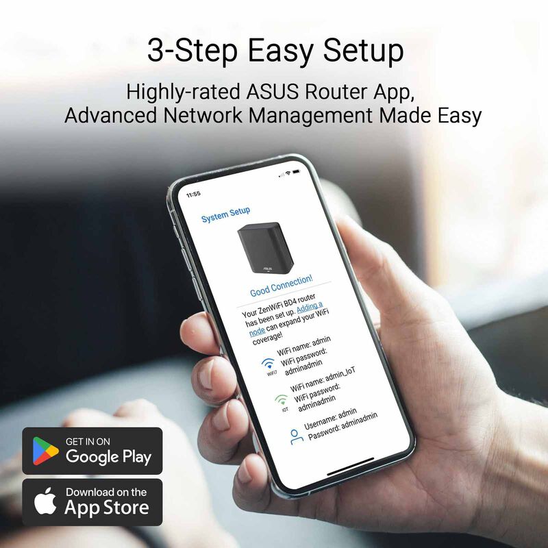 ASUS Be3600 Dual Band Wifi 7 Mesh Rounter - Black (3 Packs) BD4 (B-3-PK)-image 12