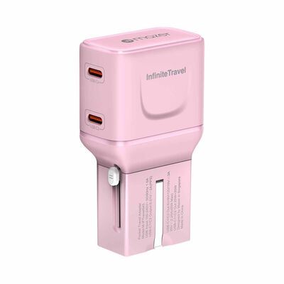 MAZER Infinitetravel Pocket Gan Pd45w 2c Travel Charger-pink M-IFTRAVEL545-PK