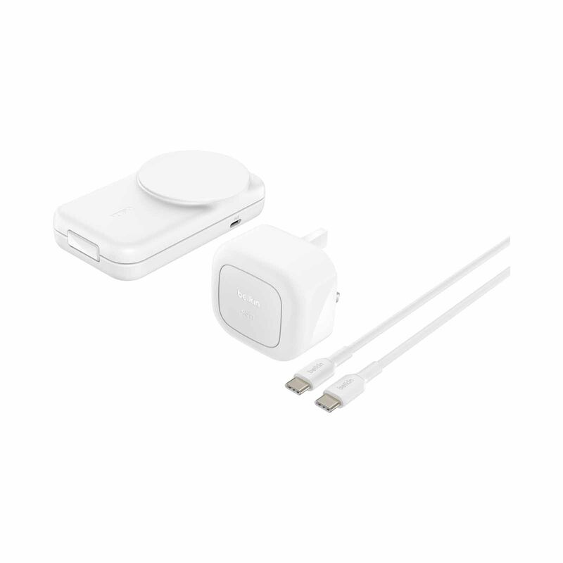 BELKIN Qi2.2 25watt 2-in-1 Wireless-charger Sq - White WIZ038MYWH-image 1