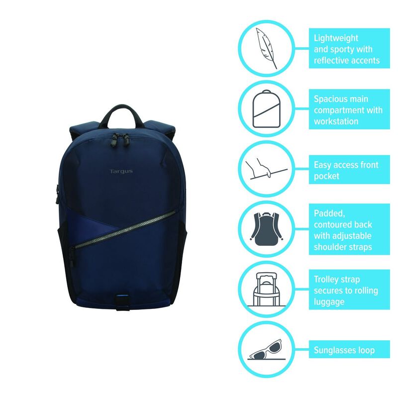TARGUS Transpire Compact Everyday Backpack &ndash; Black Iris (blue) TBB63202GL-70-image 7