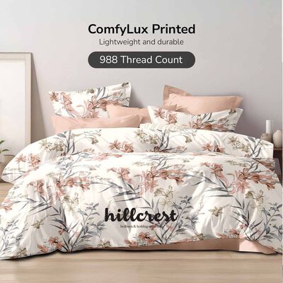HILLCREST Hillcrest I 988tc Comfylux I Printed I Single Fitted Sheet Set I Noble ( Oe ) 6830 I S I FS I NOBLE