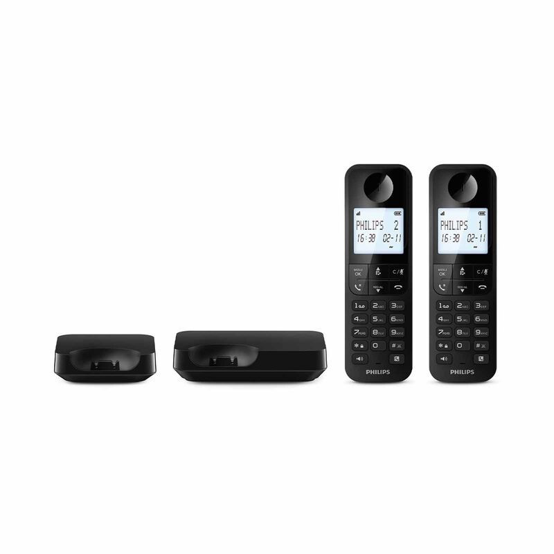 PHILIPS Cordless Phone Twin Handset D2702B/90-image 2
