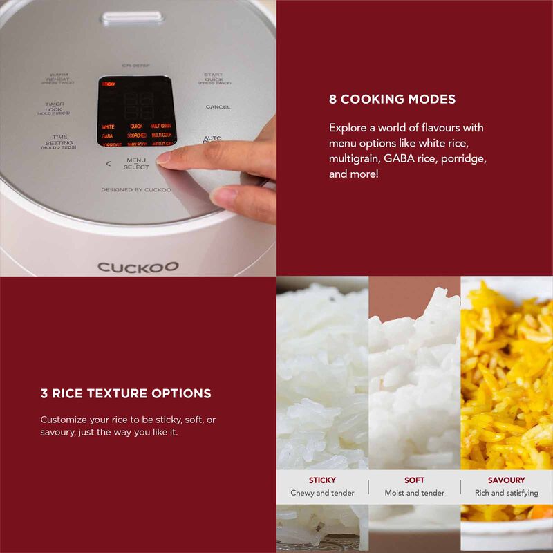 CUCKOO Cr06 Multi-cooker (6 Cups) - White CR-0675F-image 2