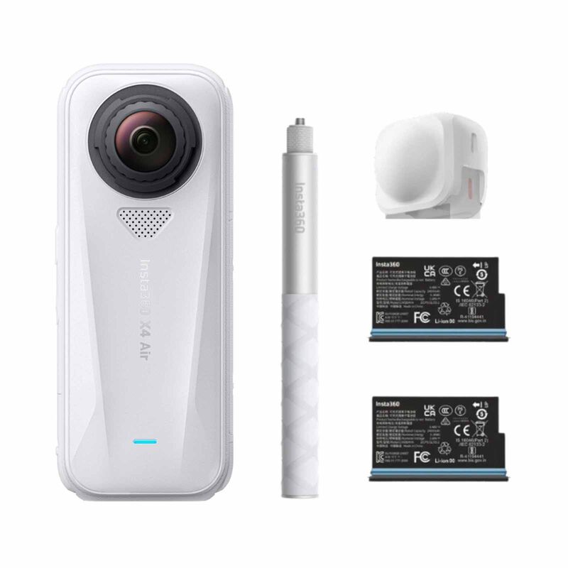 INSTA360 X4 Air Starter Bundle - Start Kit Comes With Additional Battery, 114cm Selfie Stick & Len Cap CINSAAFA (STARTER BUNDLE) - ARTIC WHITE-image 10