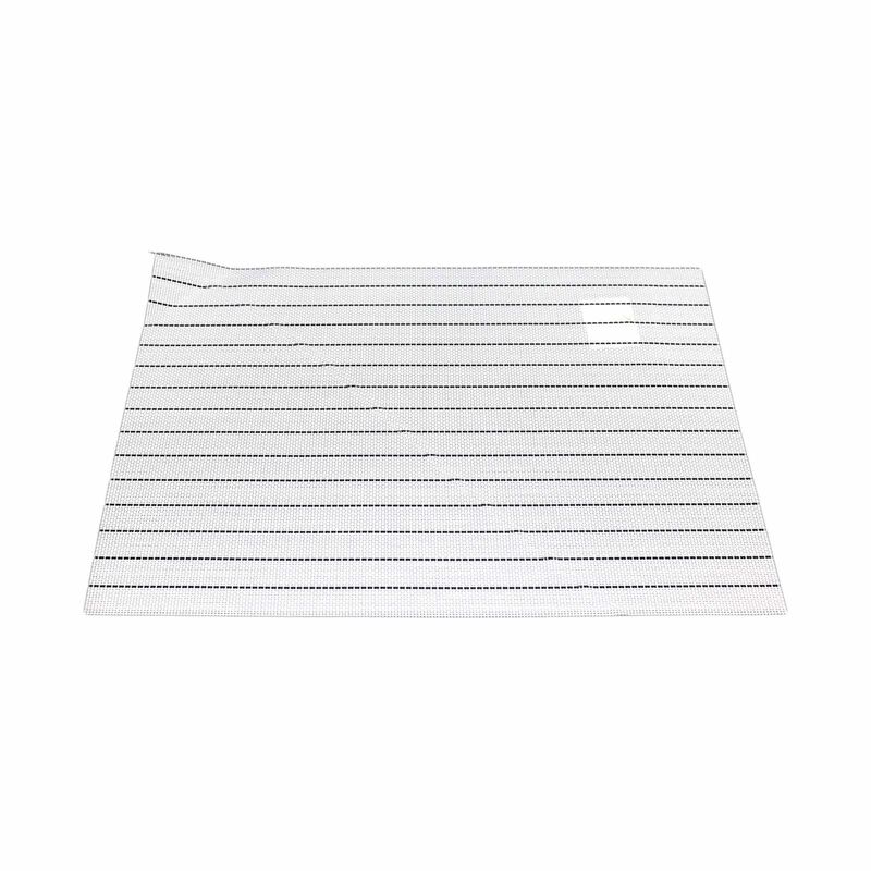 UB-1780 Rect Placemat 2x1, L30x45cm, White With Black Rip 1780ZJ-210036-image null