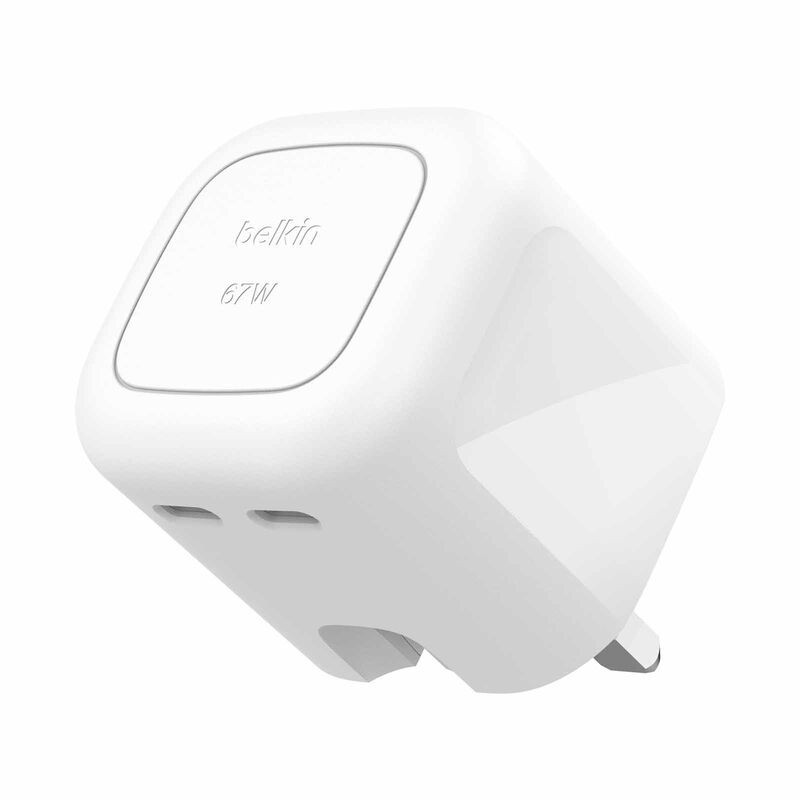 BELKIN Zero Stand By 67w Dual Usb-c Wall Charger WCH020MYWH-image 1