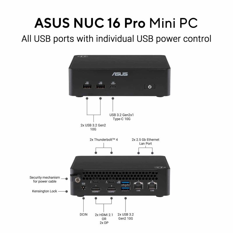 ASUS Nuc 16 C3-304 16gb 512gb Ssd Intel Graphics Black RNUC16WCKC3073C3-image 7
